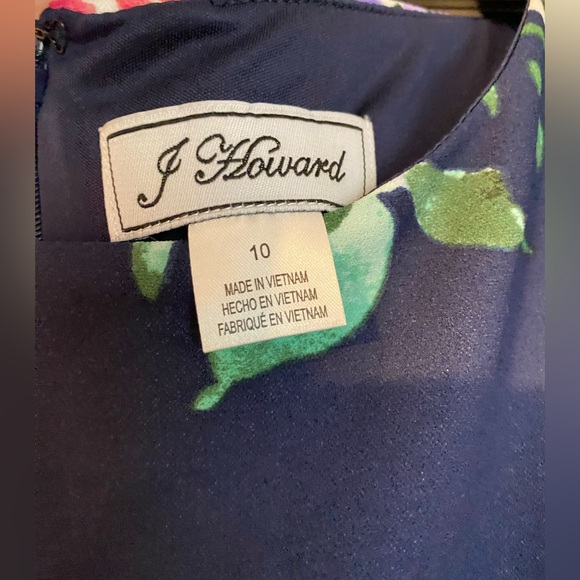 Women’s Navy Floral Dress WITH POCKETS - Picture 5 of 8